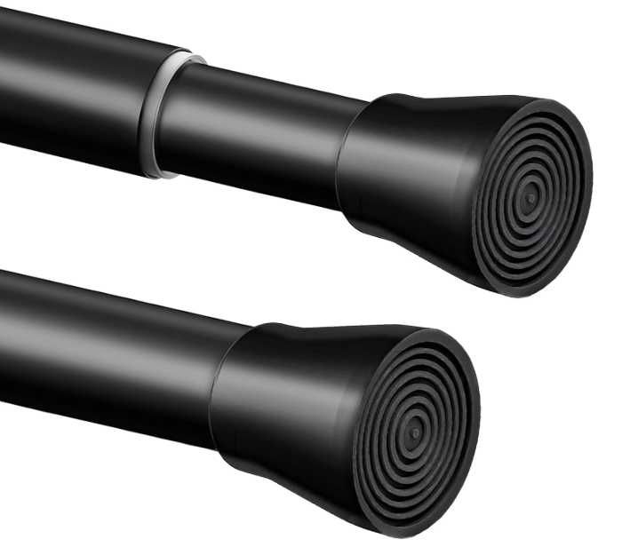 Drążek prysznicowy teleskopowy 170-260 cm czarny stal