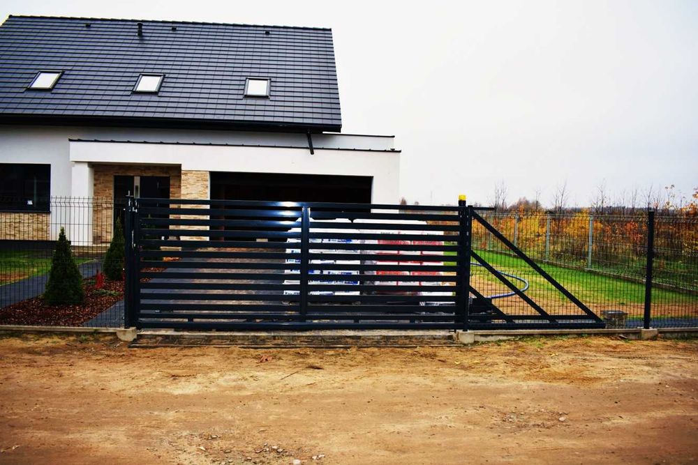 Ogrodzenie panelowe, słupek+panel+płyta.