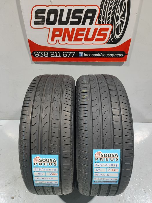 2 pneus semi novos 225-45R18 RFT Pirelli - Oferta dos Portes