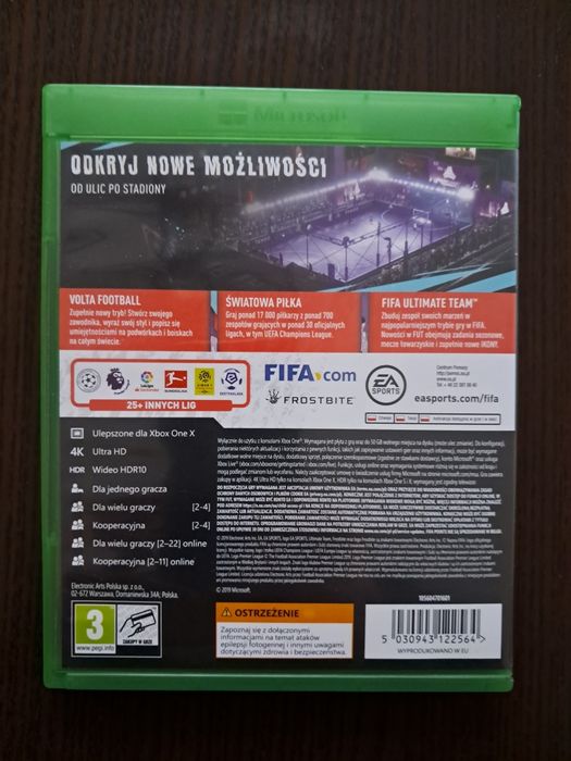 Gra FIFA 20 na Xbox One, wersja pudełkowa 2020