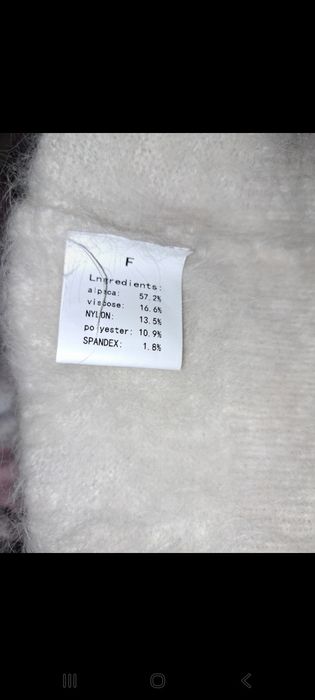 Sweter śmietankowy baby alpaka 60% 42 44
