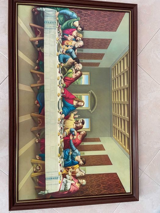 Quadro da Última Ceia com moldura