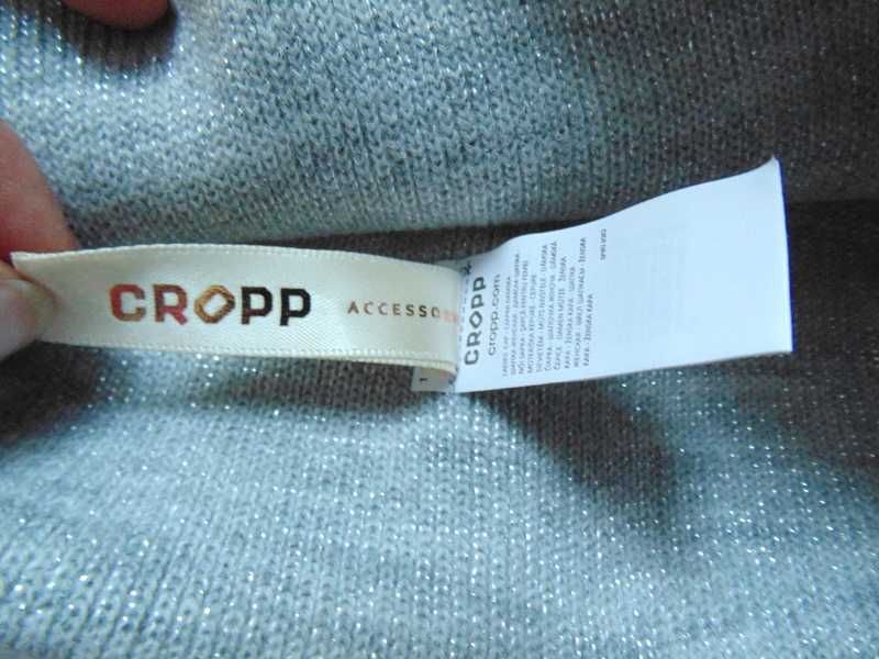 Cropp nowa szara czapka z uszkami z błyszczącą nitką