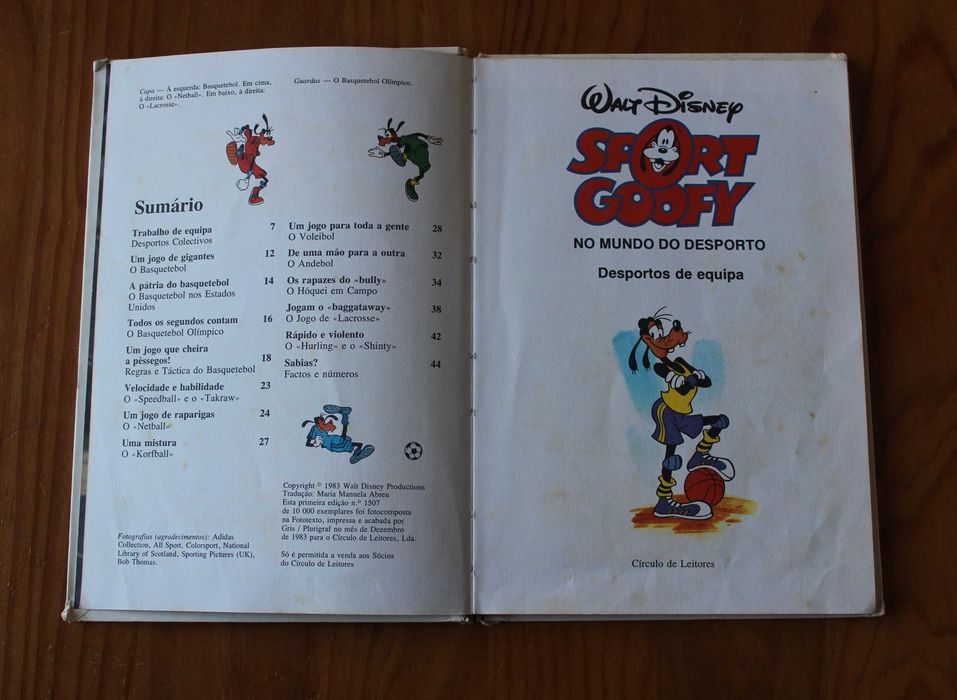 Livro Walt Disney "SPORT GOOFY" - Desportos de equipa (1983)