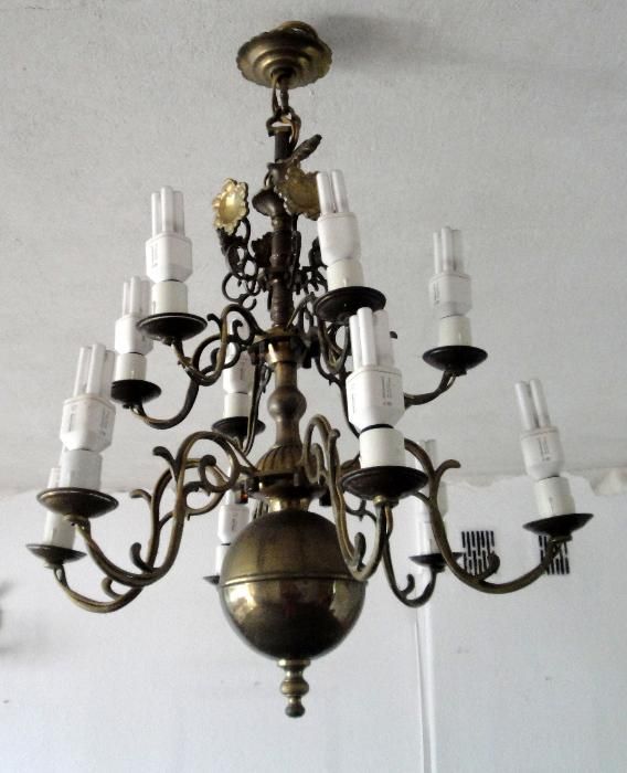 zyrandol lampa salon +4kinkiety z mosiądzu