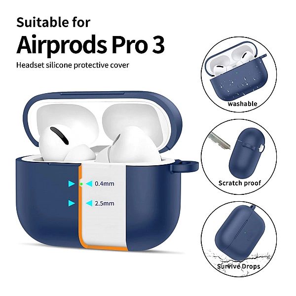 Tech-Protect Silicone Hook Apple Airpods Pro 3 Navy Blue