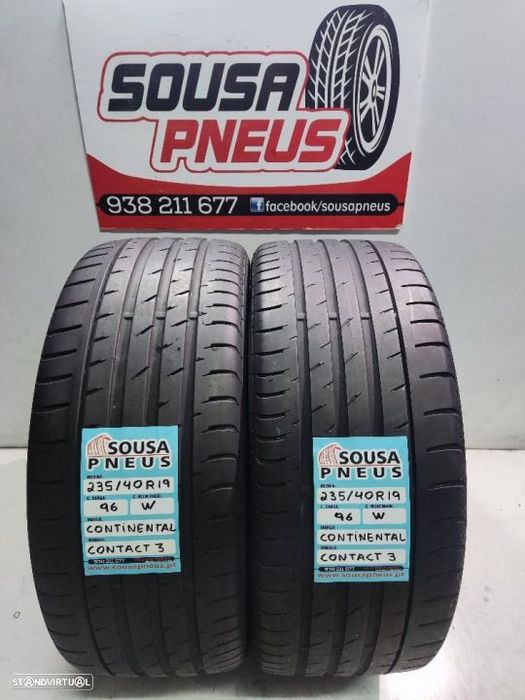 2 pneus semi novos 235-40r19 continental - oferta dos portes