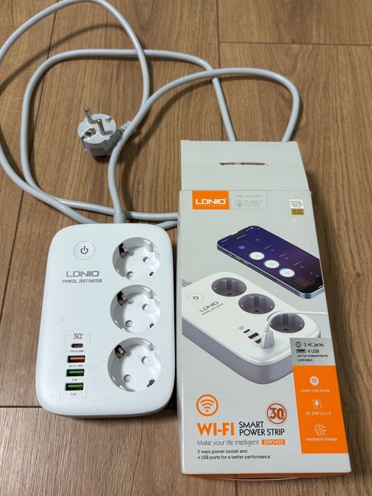 Мережевий фільтр Ldnio 3 р 3 USB/1Type-C QC/PD 3A/38W 2 m White