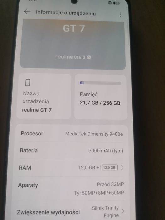 Smartfon Realme GT 7 12gb/256gb