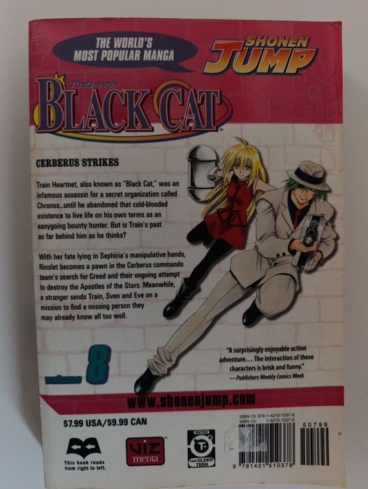 Livro Manga "Black Cat" Cerberus Strikes Vol.8 2007