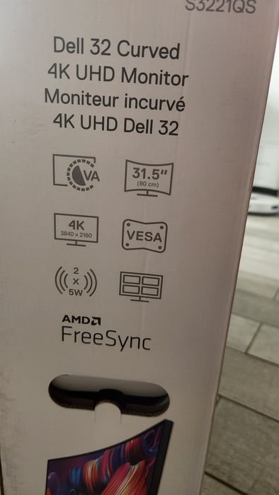 Монітор Dell 32 Curved 4K UHD S3221QSA