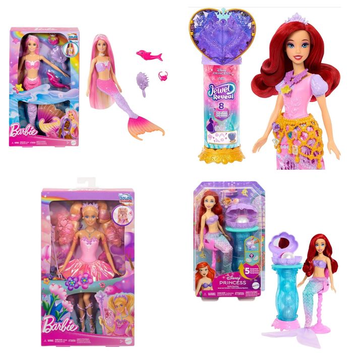 Barbie Malibu фея, русалочка, disney princess jewel Аріель, color change, міняють колір