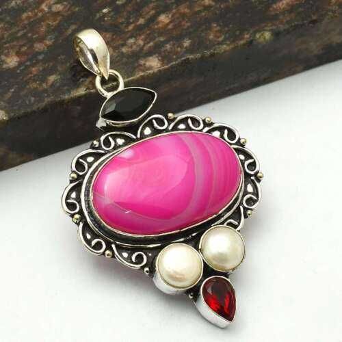 zawieszka, wisior kamień naturalny
Agat, perła, granat. Próba 925