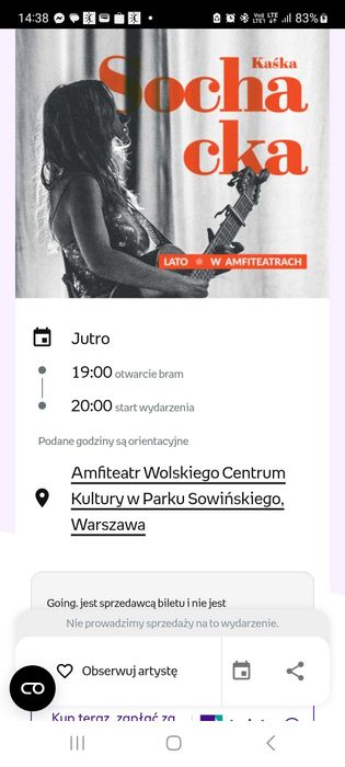 Bilety Kaśka Sochacka Warszawa
