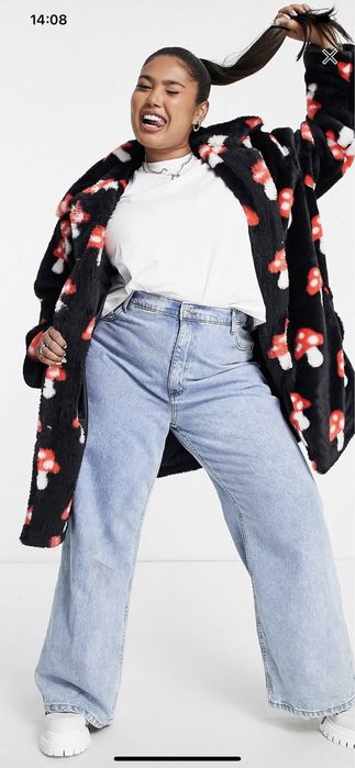 Płaszczyk szlafrokowy miś futerko 48 4xl plus size duży modny hit