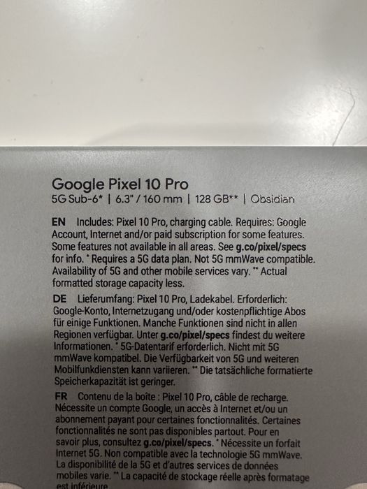 Google Pixel 10 Pro NOVO