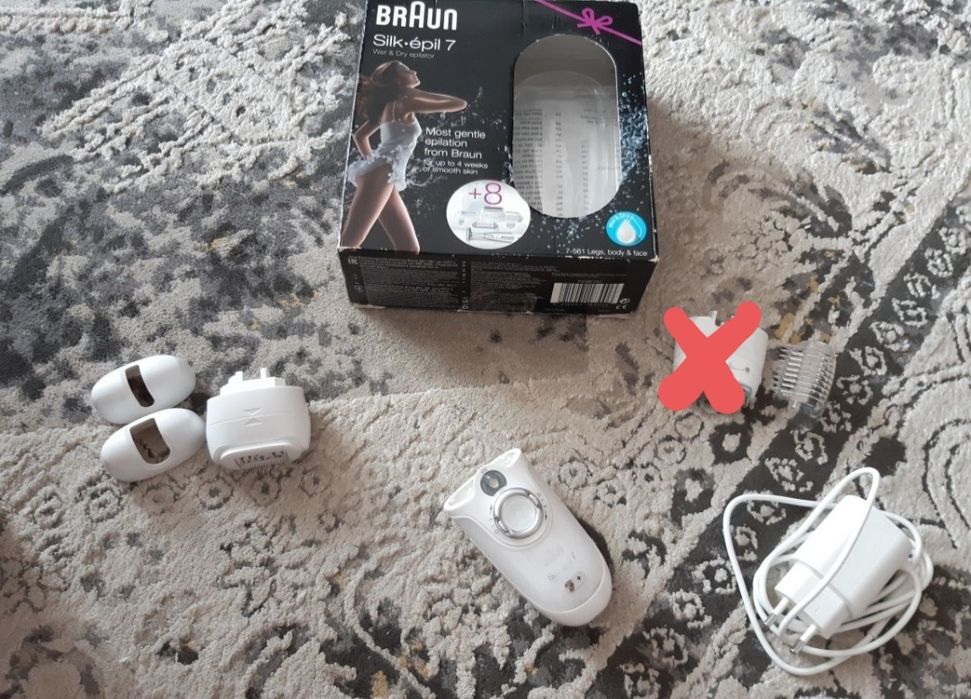 Zestaw nakładki braun Silan Epil7 depilator maszynka używane