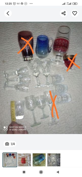 Хрусталь СССР белый ,   красный, голубой