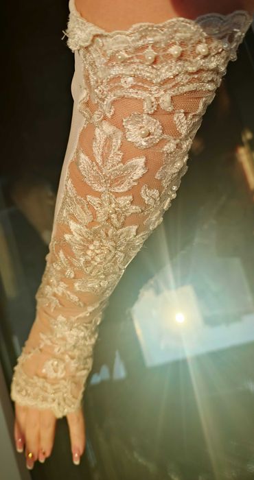 Весільні перчатки ручна робота , бісер