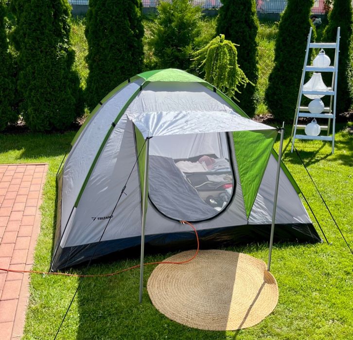 Namiot Turystyczny 4-osobowy – wodoodporny, z daszkiem i moskitierą