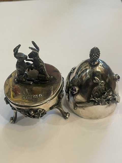 Carskie srebro - jajko myśliwskie z motywem zająca