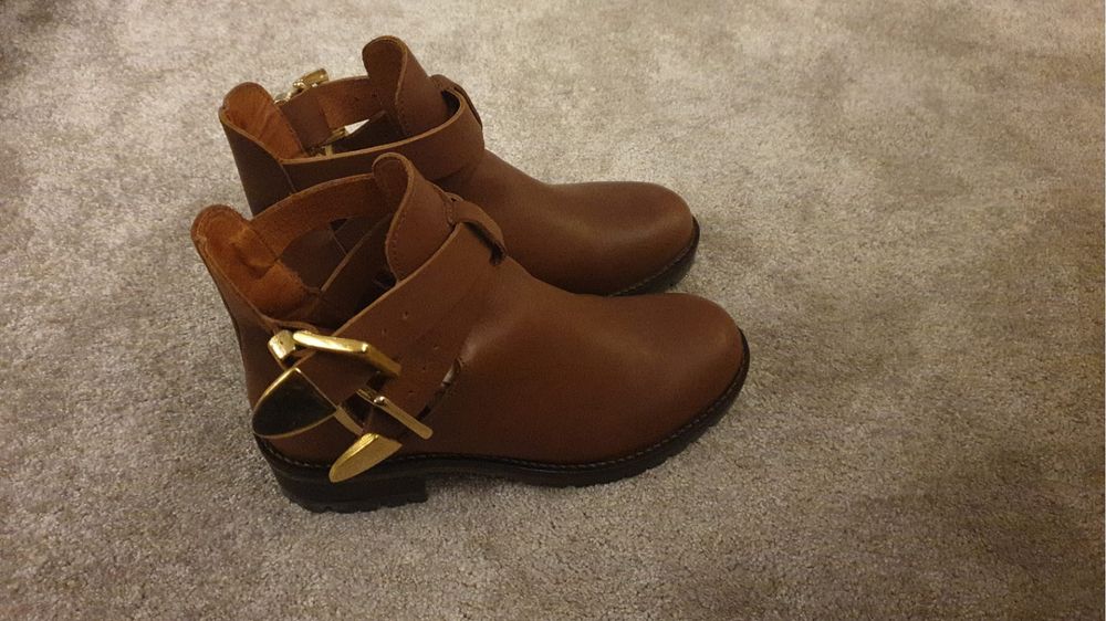 Botins pele, novo, tamanho 38, marca Filipe Sousa