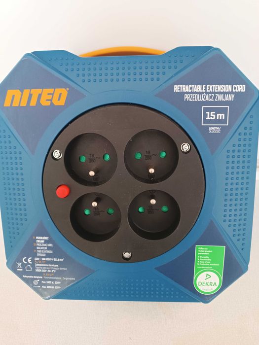 Przedłużacz zwijany bębnowy 15m Niteo Tools
