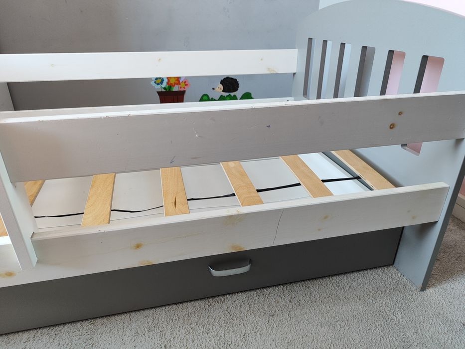 2 x Łóżko dziecięce 160x80 drewno + Materace