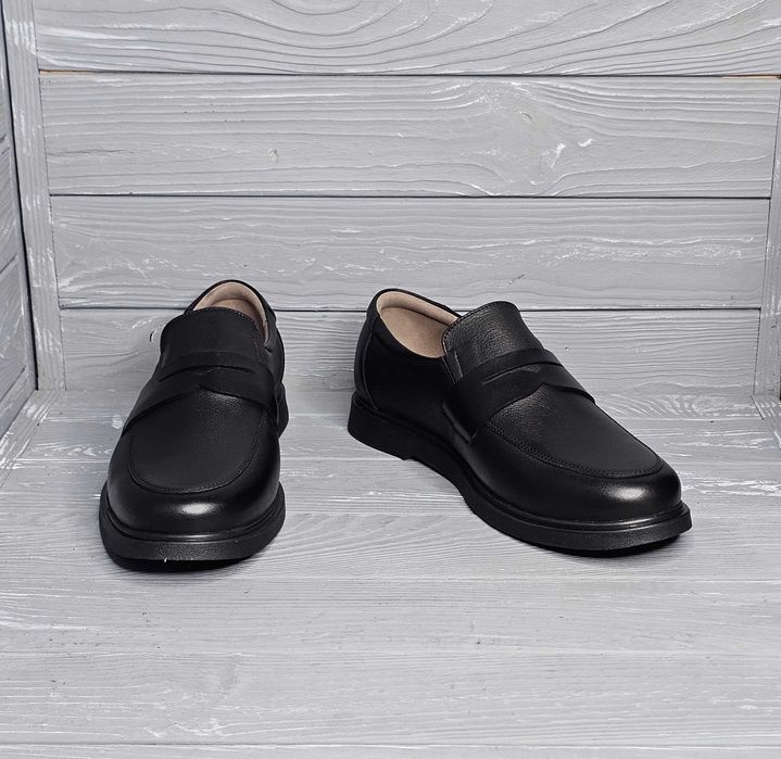 Кожаные мужские черные коричневые туфли лоферы ТМ Bumer / Бумер!