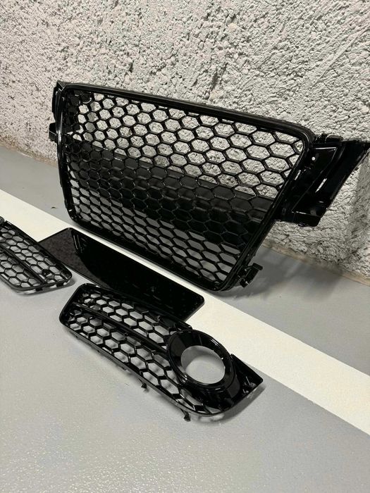 Grill Atrapa, kratki halogenów, plaster miodu. Audi A5 8T przedlift