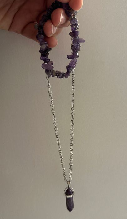 Colar + Pulseira Roxo