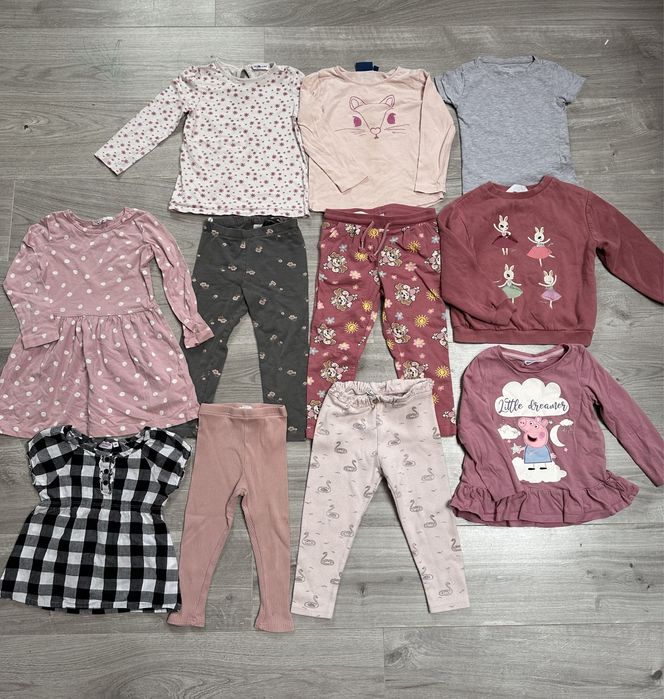 Duzy zestaw ubranek dla dziewczynki 98/104 h&m paka