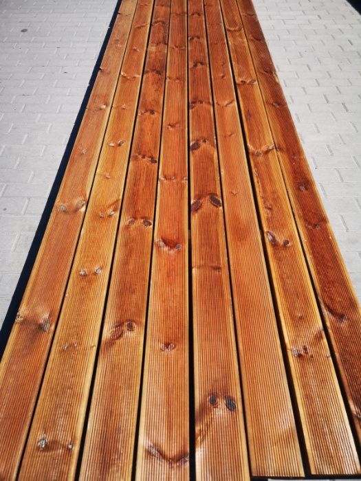 Deski Taras impregnowany NTR brąz ryfl ze SKANDYNAWII 28x120