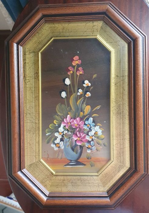 Pinturas a Óleo sobre Cobre com Molduras em Madeira - (2).