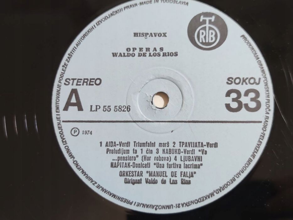 Waldo De Los Rios – Operas. 1974 Jugosławia. VG+