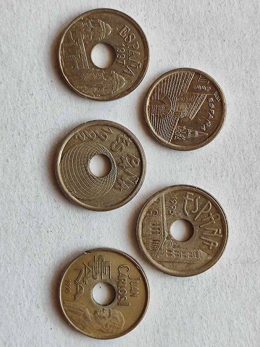 Lote de 24 moedas (Juan Carlos) - excelente estado de conservação