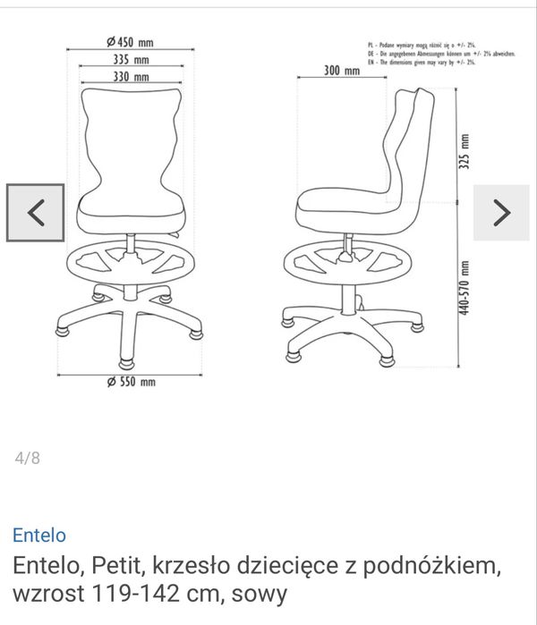 Krzesło Entelo - obrtowe