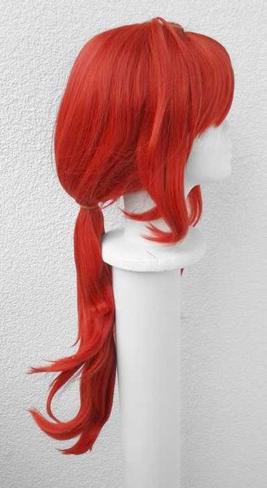 Diluc Genshin Impact czerwona peruka z kitką cosplay czerwony wig
