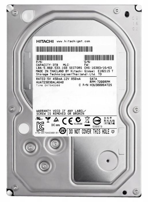 Dysk Hdd Hitachi Hua723030Ala640 3Tb