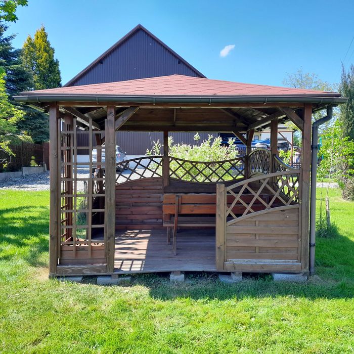 Altanka drewniana 3x3m Stół+ Ława