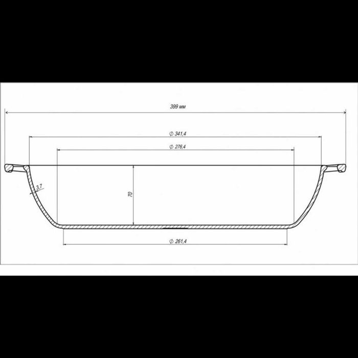 Жаровня сковорода чугунная 34*7см