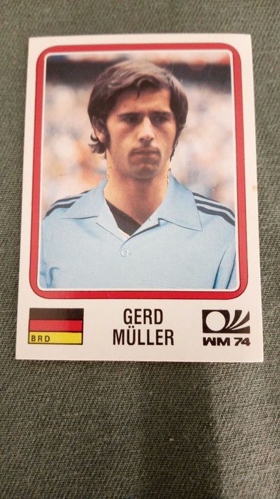 Cromo Panini World Cup Story de Gerd Müller Mundial 74 na Alemanha