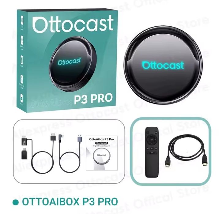AI Box Android  Auto OTTOCAST OTTOAIBOX P3 PRO Bezprzewodowy adapter