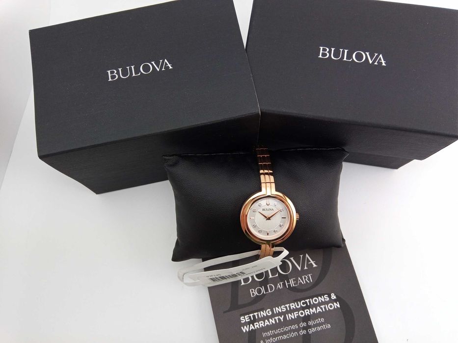 Женские часы 8 бриллиантов - Bulova Rhapsody 97P145 утонченный подарок