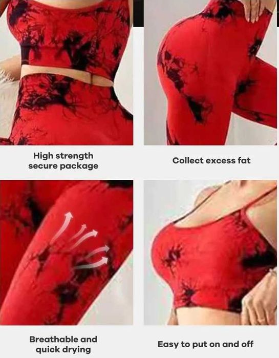 Zestaw, dres treningowy, top + legginsy. M.