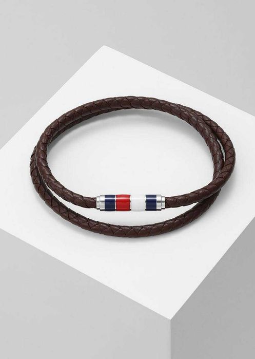 100% ОРИГІНАЛ Tommy Hilfiger casual bracelet unisex натуральна шкіра браслет чоловічий коричневий + чохол В НАЯВНОСТІ
