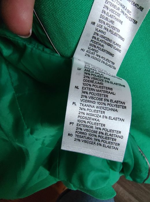 Zielony żakiet marynarka H&M rozmiar 34