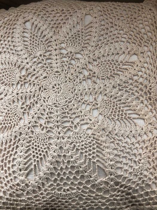 Quadrados de crochet para almofadas