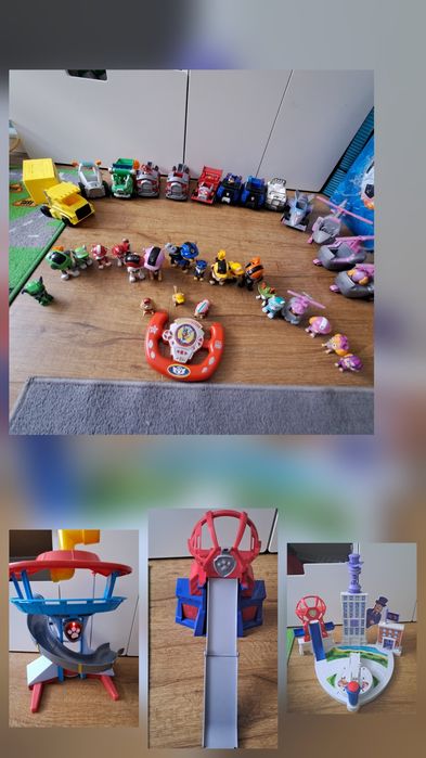 MEGA zestaw Psi Patrol Paw auta pieski  wieża baza miasto