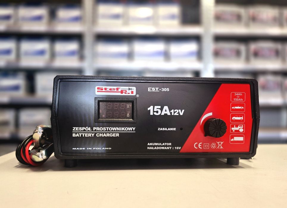 NOWY Prostownik Ładowarka Stef-pol EST-305 12V 15A kwas
